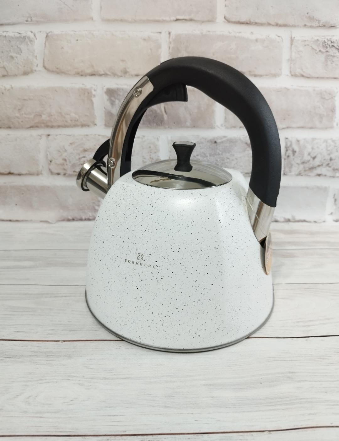 Чайник Edenberg EB3541W со свистком нержавеющая сталь 3 л (14525796) - фото 2 Чайник Edenberg EB3541W со свистком нержавеющая сталь 3 л (14525796) - фото 2