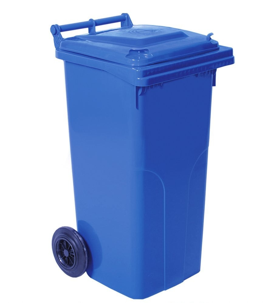 Бак для сміття Алеана на колесах з ручкою 120 л Синій