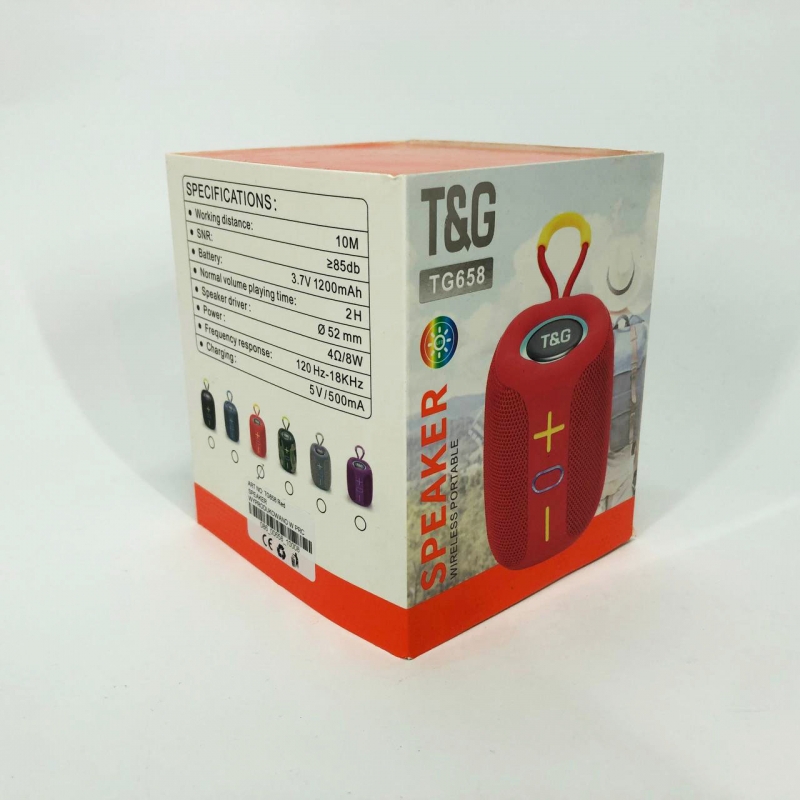 Колонка портативная TG 658 с RGB подсветкой Red (tf4903) - фото 17