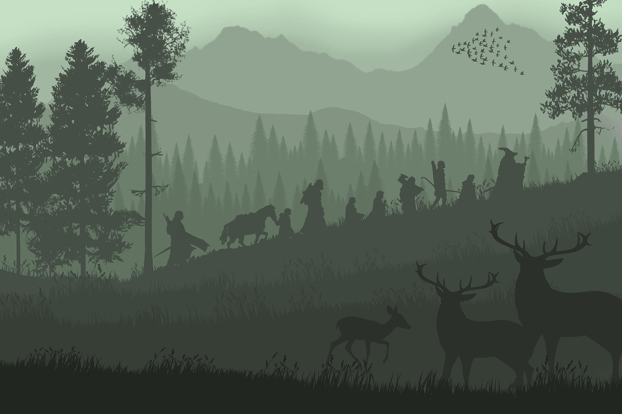 Фотообои флизелиновые Upstream Силуэты героев 230х153 см (S5KID-076/3)