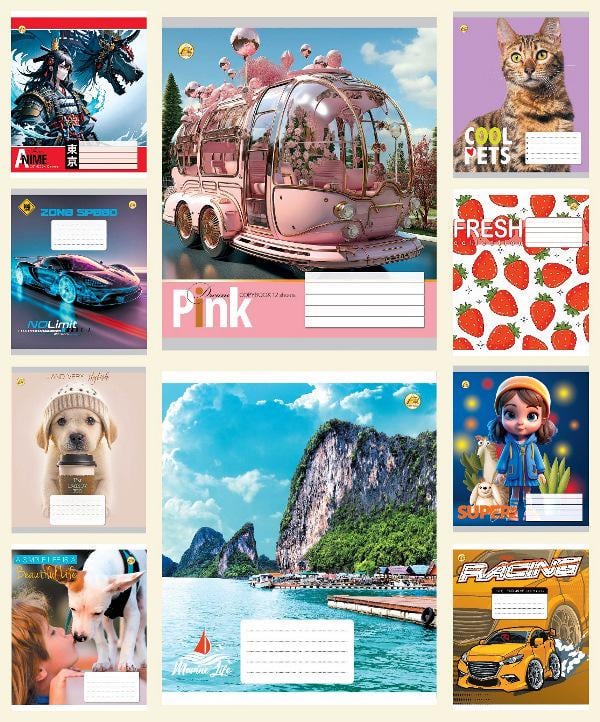 Зошити учнівські у клітинку 12 арк. 25 шт. в уп. ТЕ41105 (MTT-183887)