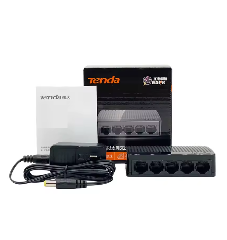Высокоскоростная сеть Tenda SG105M 5-портовый Ethernet-коммутатор 1000 Мбит/с Plug and Play