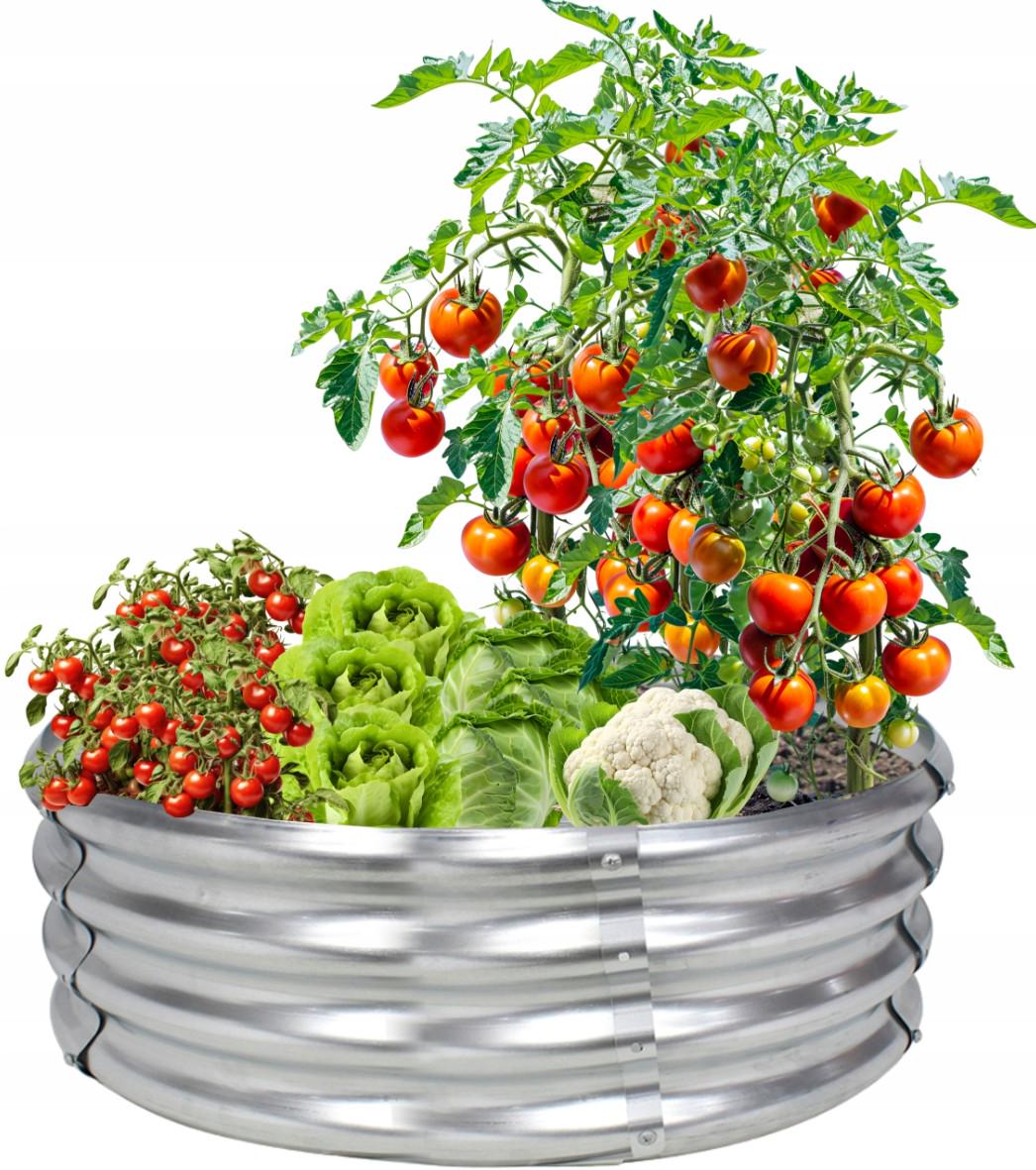 Клумба садовая Garden Line ZAK8359 круглая для овощей и цветов оцинкованная 60х60х30 см (ZAK8359)