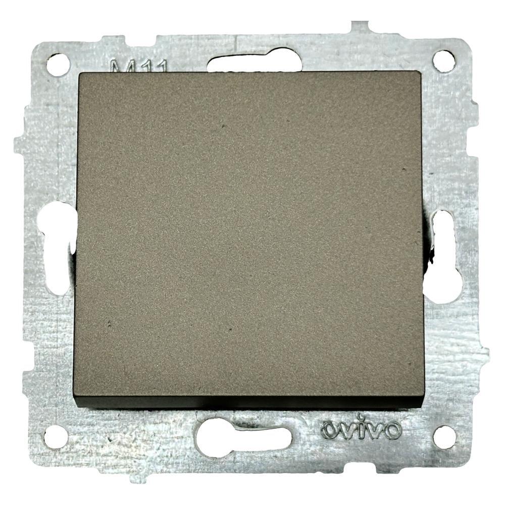 Выключатель одноклавишный Ovivo Grano Антрацит (27549422)
