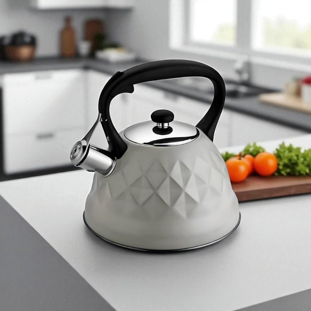 Чайник для плити зі свистком капсульне дно нержавіюча сталь 3 л Сірий (03-MH-5178) - фото 10 Чайник для плити зі свистком капсульне дно нержавіюча сталь 3 л Сірий (03-MH-5178) - фото 10