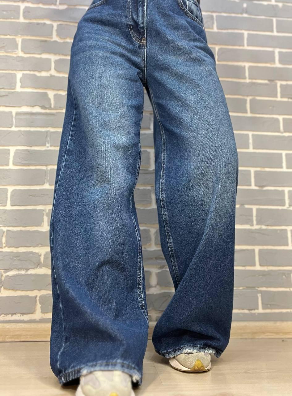 Джинсы женские ITS Basic 4113 палаццо широкие от бедра свободный крой р. 36 Синий (2887) - фото 3