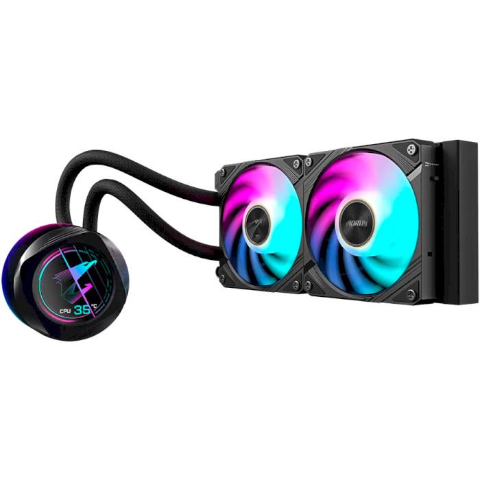 Система охолодження для процесора Gigabyte AORUS WATERFORCE X II 240 з підсвічуванням Чорний - фото 2 Система охолодження для процесора Gigabyte AORUS WATERFORCE X II 240 з підсвічуванням Чорний - фото 2