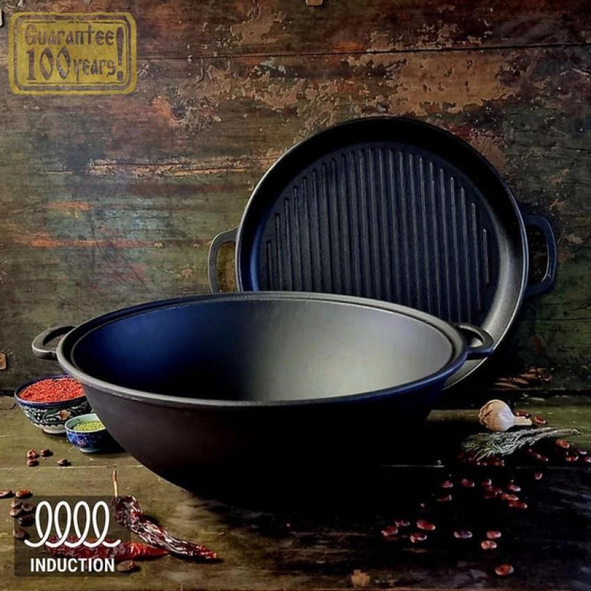 Котел чугунный с крышкой-сковородкой гриль 12 л 40 см (V12CP Wok) - фото 5 Котел чугунный с крышкой-сковородкой гриль 12 л 40 см (V12CP Wok) - фото 5