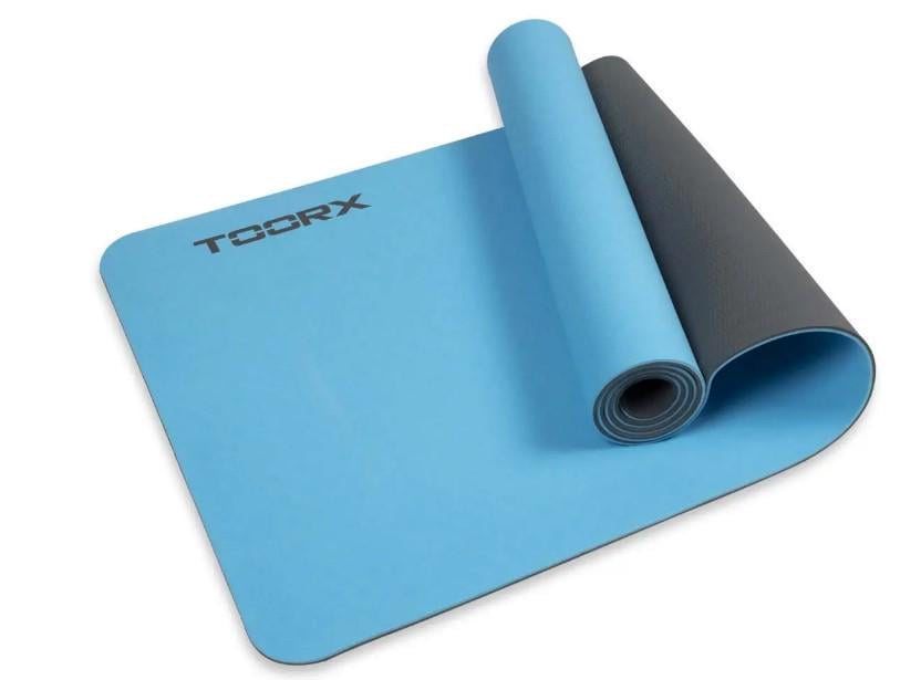 Килимок спортивний Toorx Yoga Professional TPE 183x60x0,6 см Azzurro/Antracite (MAT-183) - фото 5