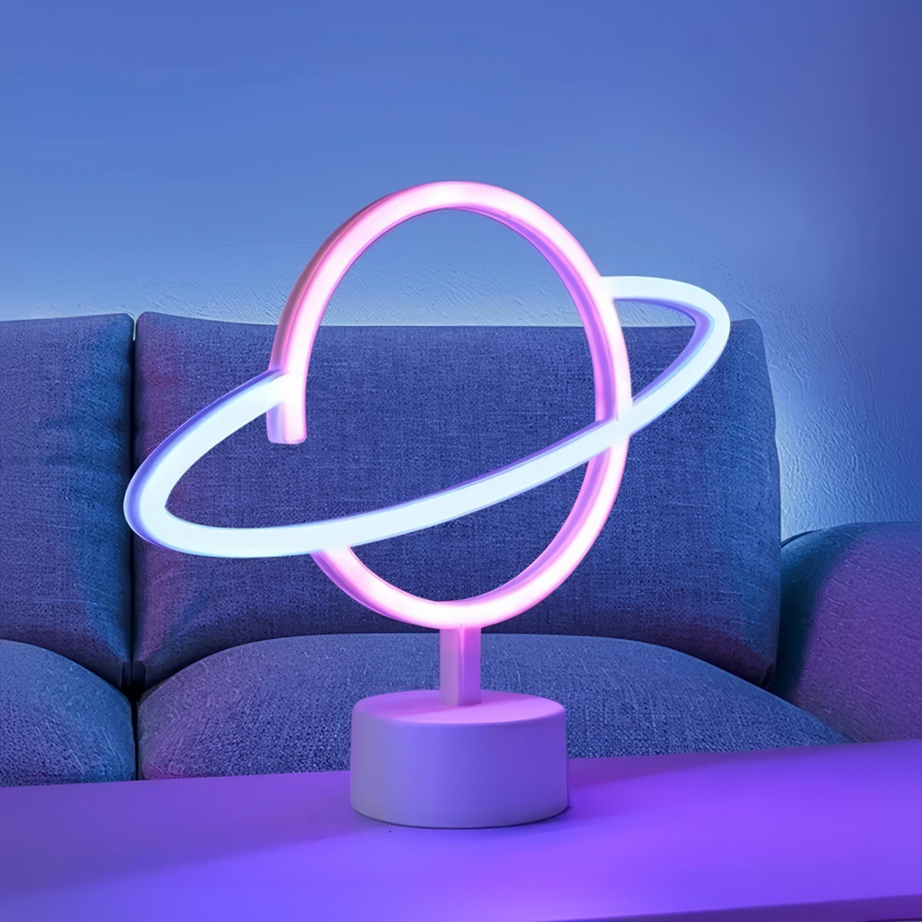 Нічник неоновий Планета Синій з рожевим (WLS-QX-NH2403BP) - фото 2 Нічник неоновий Планета Синій з рожевим (WLS-QX-NH2403BP) - фото 2