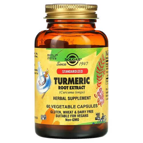 Куркумин и куркумин Solgar Turmeric Root Extract 60 Capsules (SOL-04161)