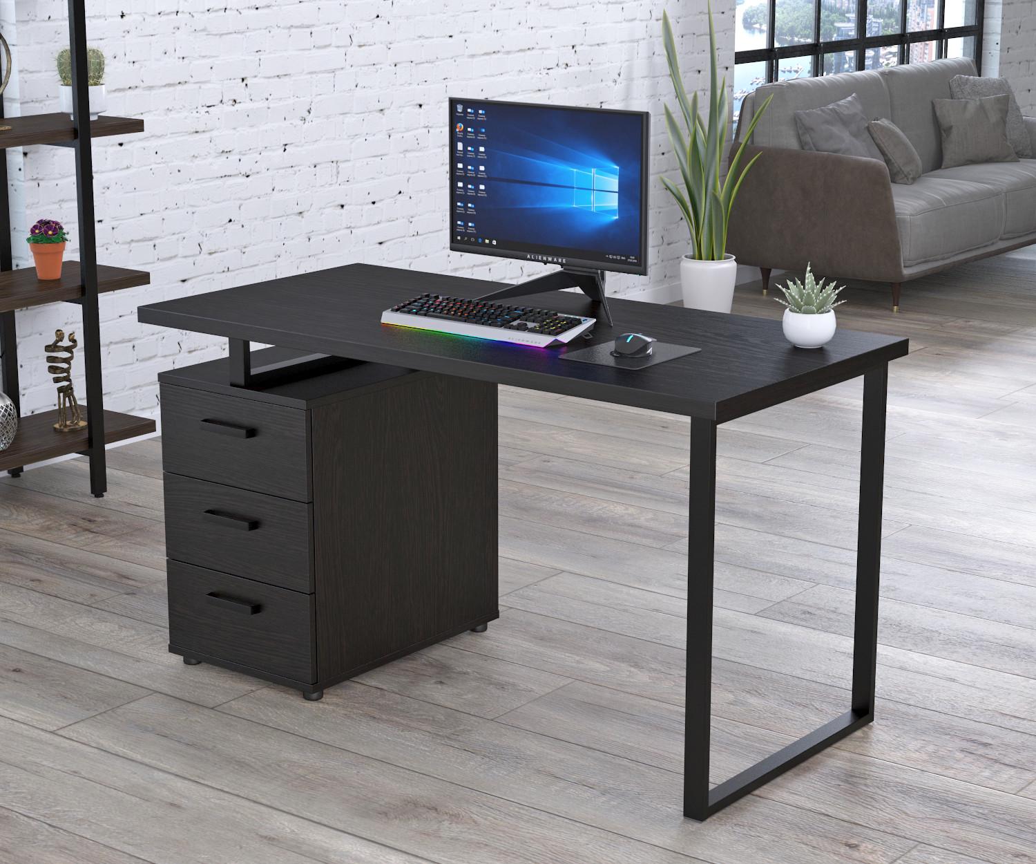 Письмовий стіл Loft design L-27 MAX Венге Луїзіана/Чорний