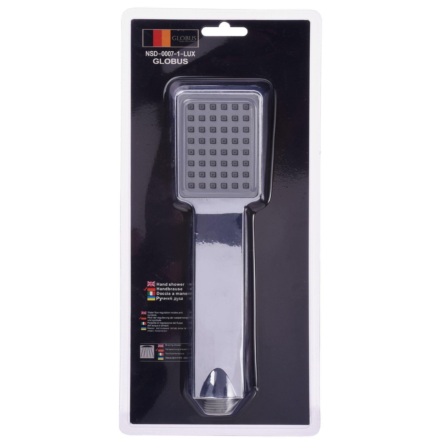 Душевая лейка Globus Lux NSD-0007-1-LUX 000017579 однорежимная 60 мм Хром (110245)