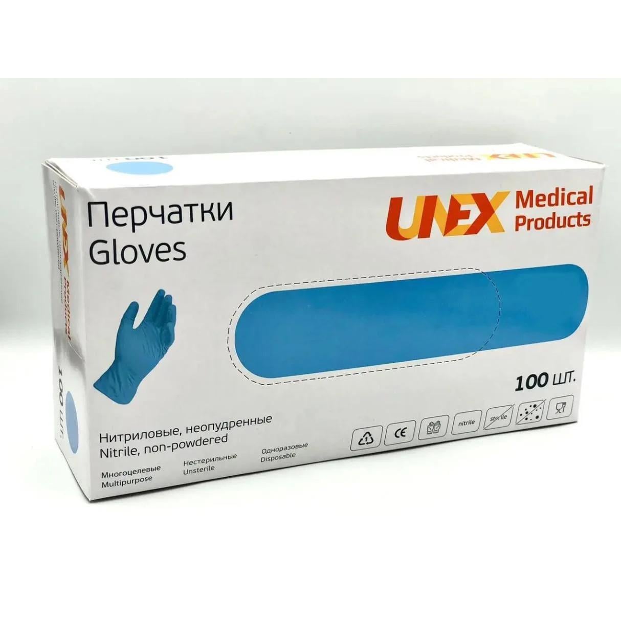 Рукавички нітрилові UNEX 4 г L Блакитний