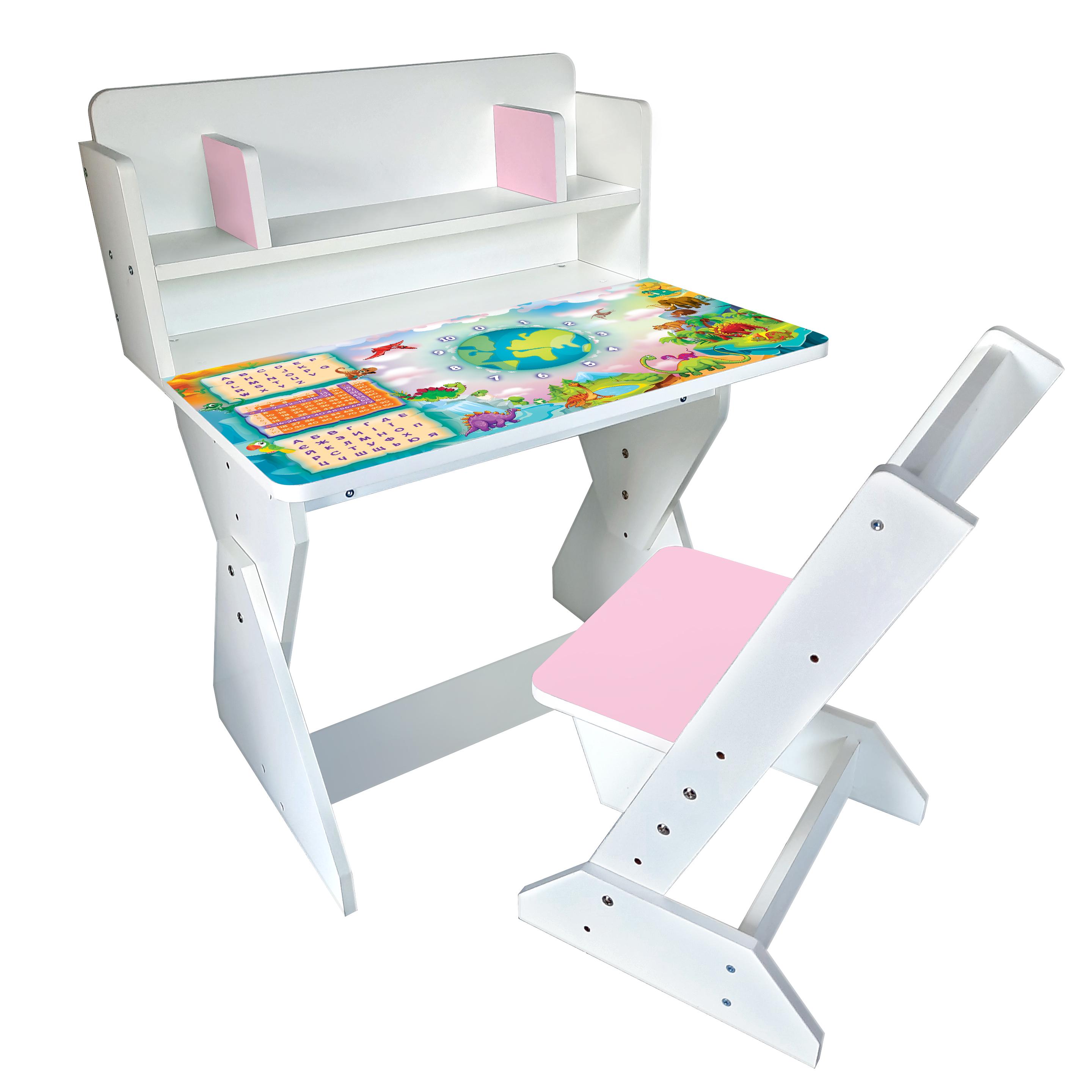 Парта со стульчиком Holy Wood П01 регулируемая с рисунком Динозавры (18137621) - фото 1