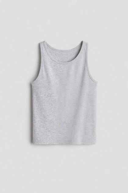 Майка H&M 1280538 134-140 см Серый меланж Майка H&M 1280538 134-140 см Серый меланж