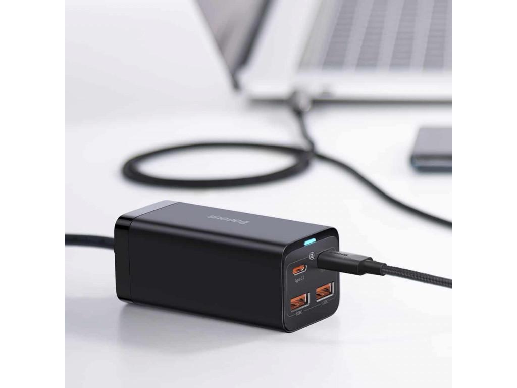 Мережевий зарядний пристрій Baseus GaN3 Pro Desktop Fast Charger 2U 2C 100W Black (CCGP000101) - фото 2