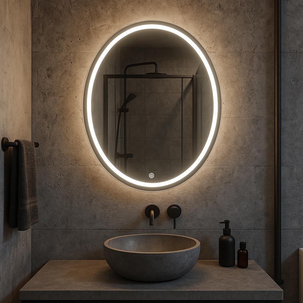 Зеркало SENAM овальное фоново-фронтальная подсветка с сенсорной кнопкой 700x500 мм (OV.FF.7.5)