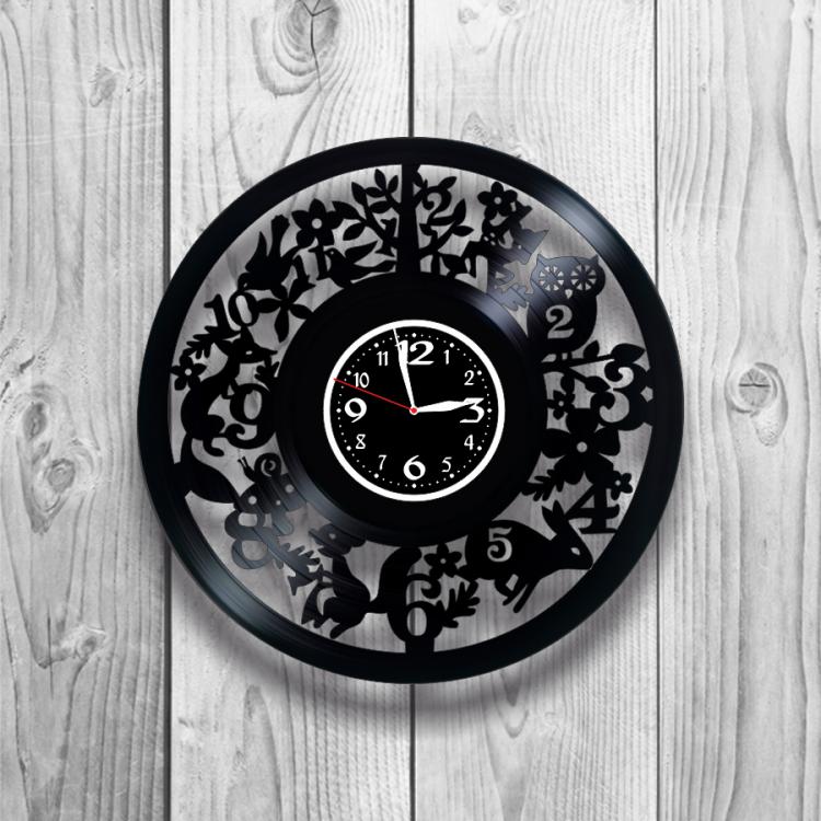 Часы настенные Лофт-ретро 0232 из виниловой пластинки