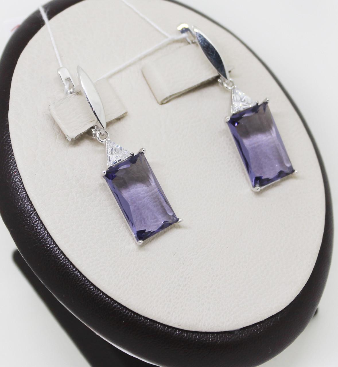 Сережки срібні з фіанітом Нікас 6,61 г (1000857609)