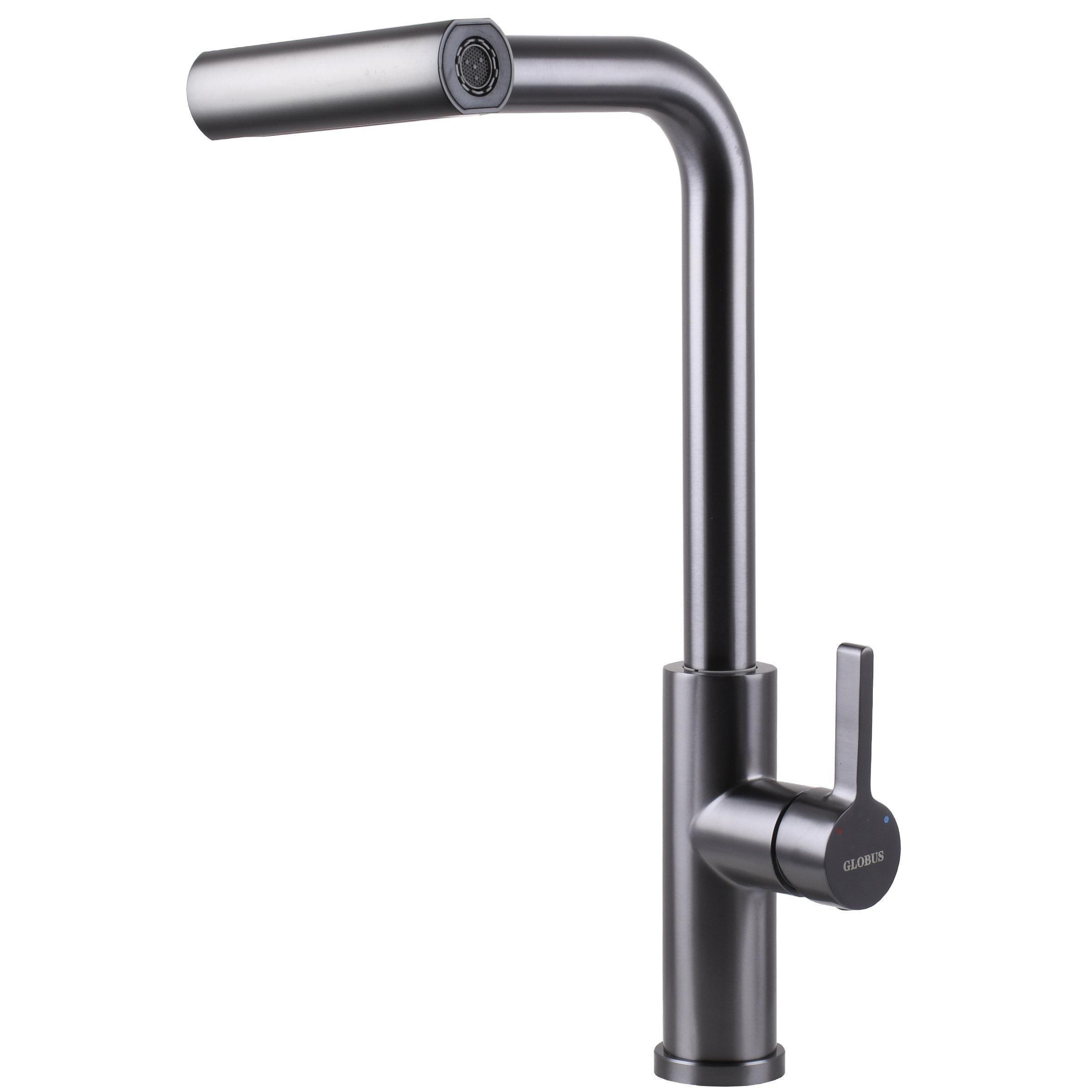 Смеситель для кухни Globus Lux Alpen SBT1-2044-GP с вытяжной воронкой (GSR-000027000)