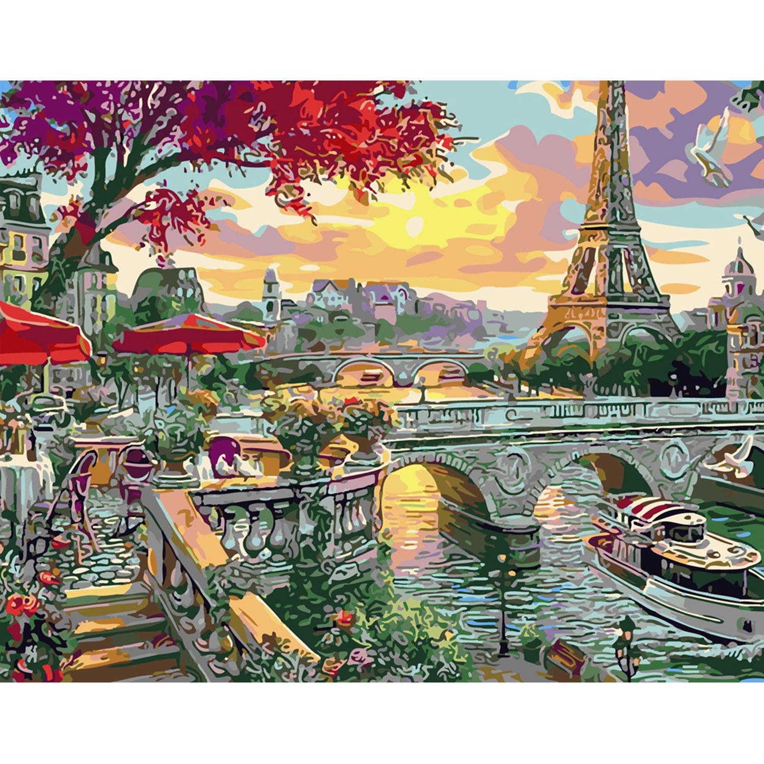 Картина по номерам Strateg Вечереет в Париже 40х50 см (SY6227)