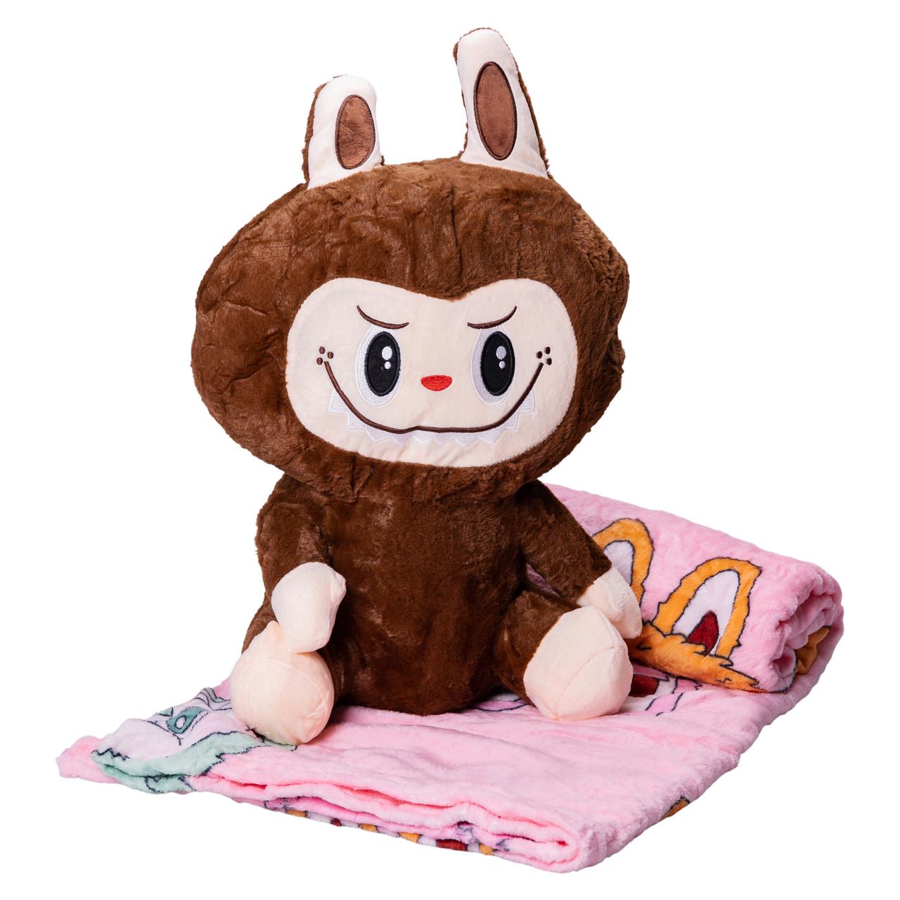 М'яка іграшка-плед подушка Colorful Home Лабубу 3в1 50 см Коричневий (LAB2BR) - фото 2 М'яка іграшка-плед подушка Colorful Home Лабубу 3в1 50 см Коричневий (LAB2BR) - фото 2