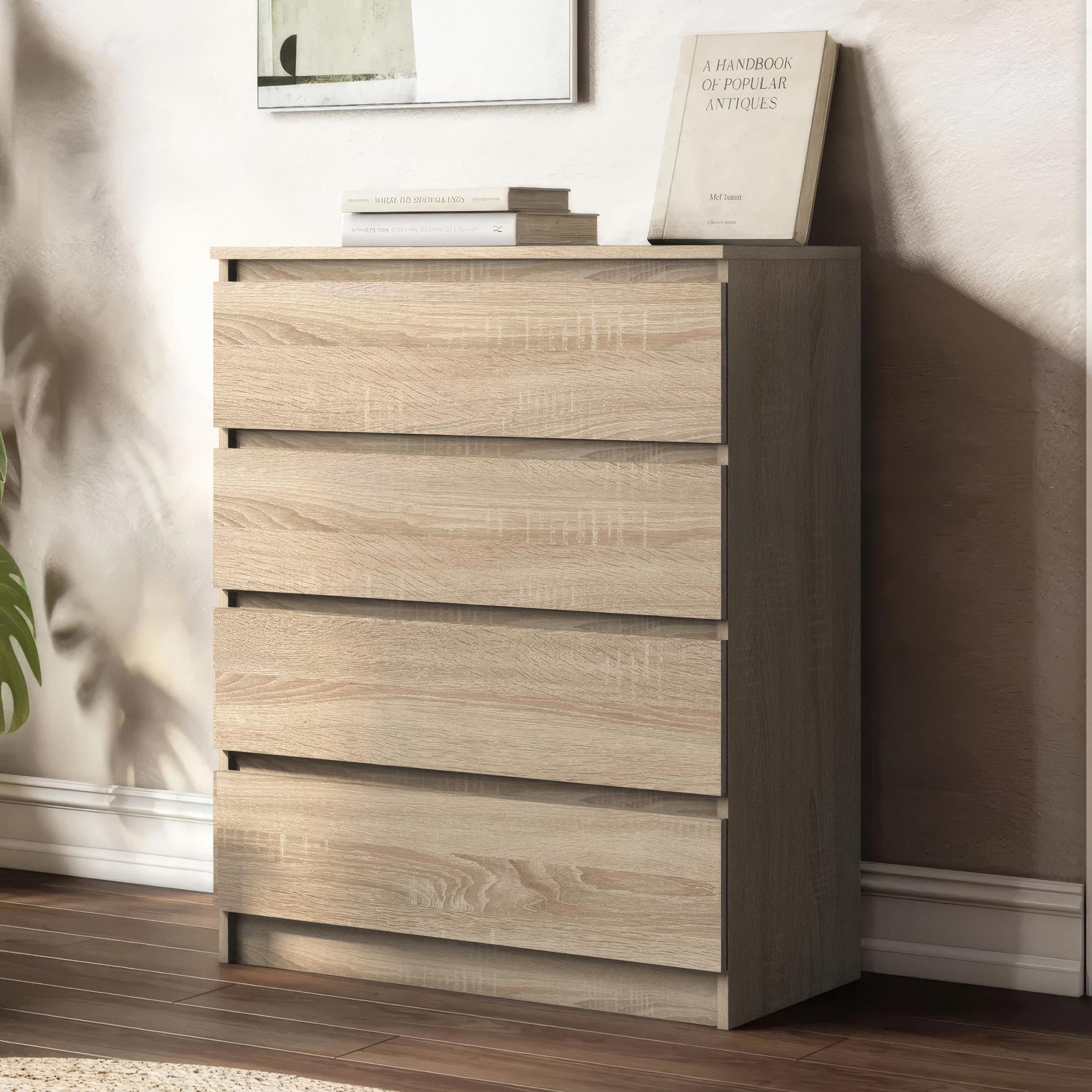 Комод на 4 шухляди без ручок FT-215 800x400x1000 мм Дуб Сонома