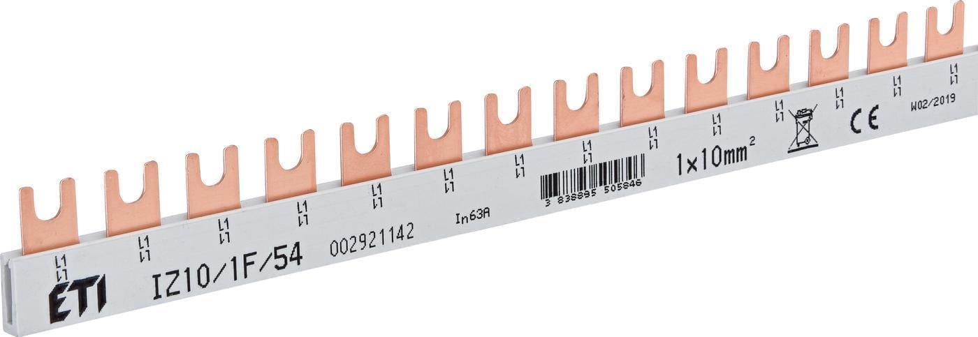 Шина питания ETI Fork IZ 10/1F/54 10 мм2 1P 1 м 54-модульная (2921142)