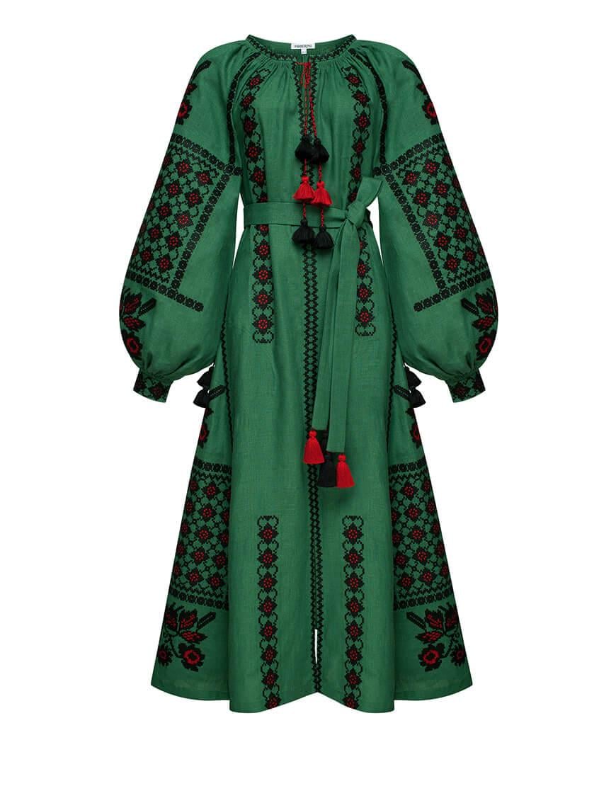 Сукня міді Зелений Шик FOBERINI зелена L-XL