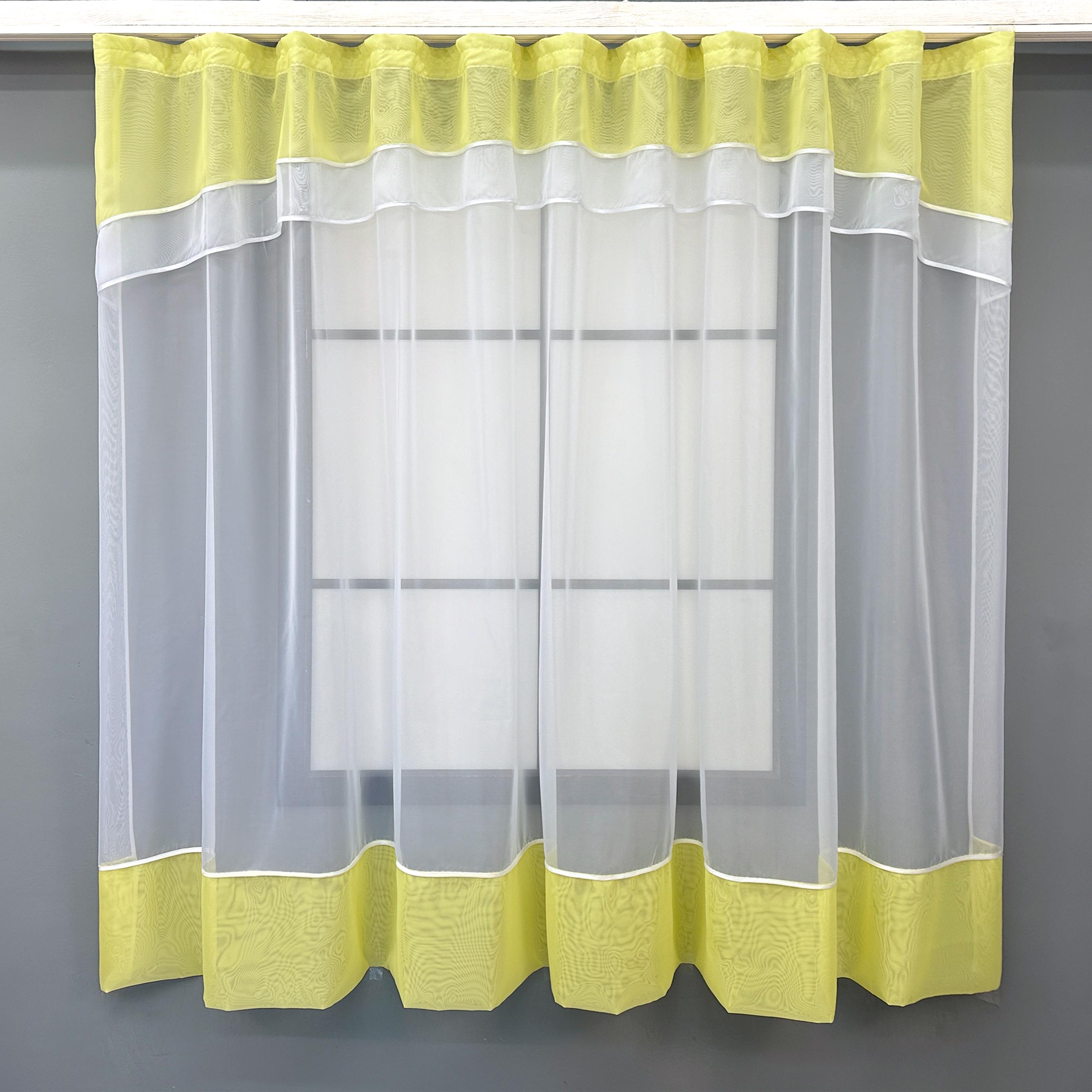 Гардина для кухни VR-Textil № 110к арка 280х170 см Белый/Желтый (52-1177) Гардина для кухни VR-Textil № 110к арка 280х170 см Белый/Желтый (52-1177)