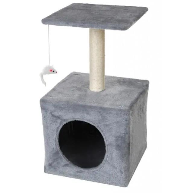 Когтеточка-домик для кошек с полкой Bonro B-95 60 см Серый (2670149148)