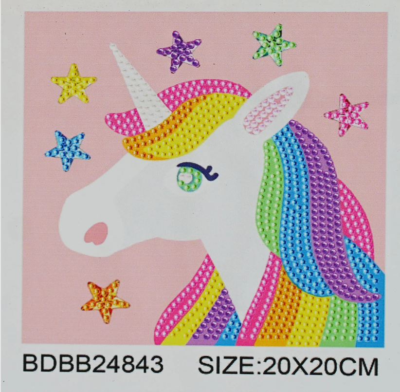 Алмазна мозаїка TK Group Різнокольорова Єдиноріжка 20х20 см (BDBB24843)