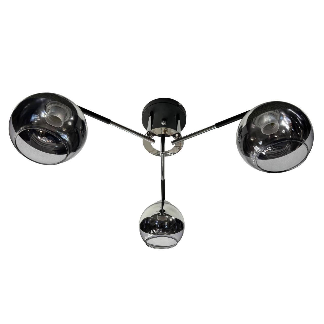 Люстра потолочная Numina на 3 плафона 43-GH60008/3 BK+CR Серебристо-черный