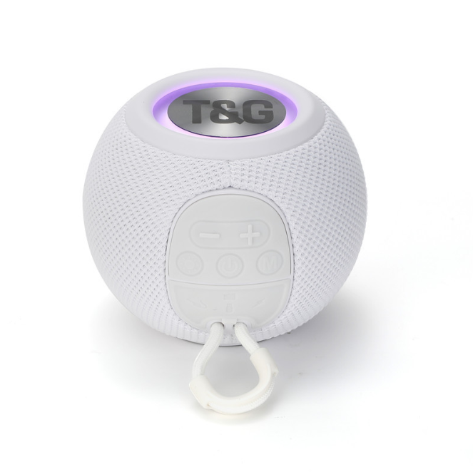Колонка TG-337 с RGB-подсветкой и радио Bluetooth Белый (TG-337O)