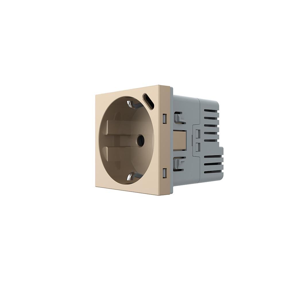 Розетка-механизм Livolo электрическая с портом USB-C Золотой (VL-FCTF16A.UC18W-2AP)