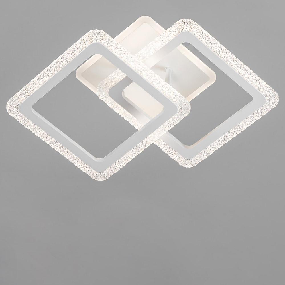 Люстра потолочная светодиодная LED без пульта Light House SC-19135/2C WT 3000-6500K 52W+18W 460х310х120 мм Белый (77917)