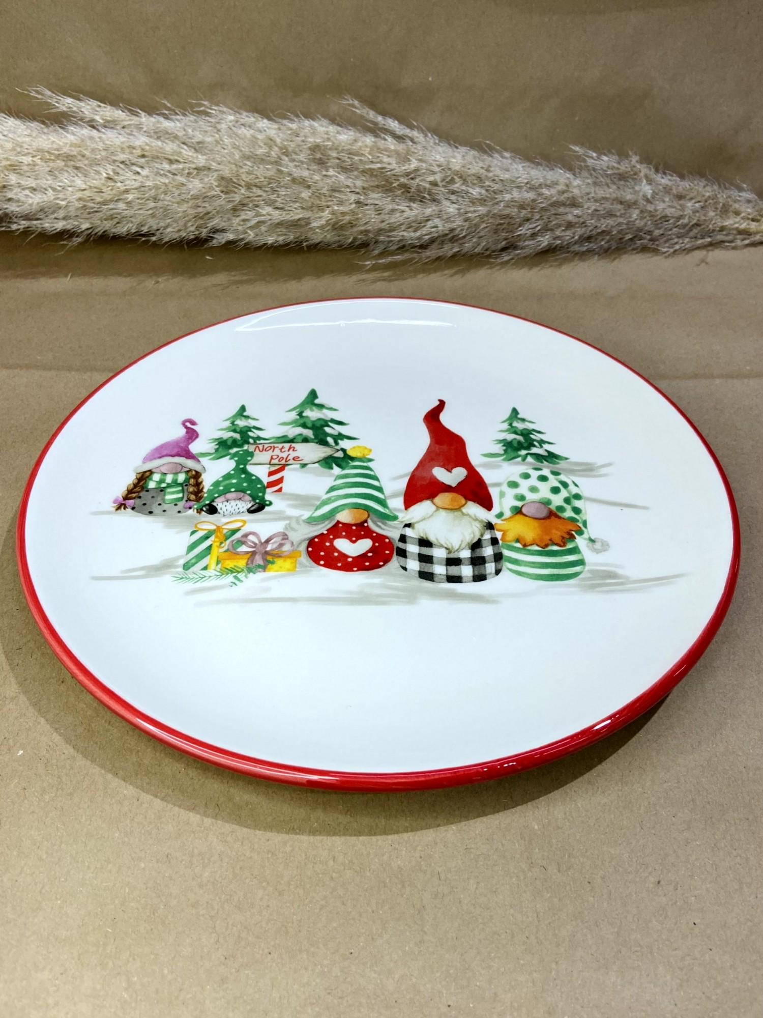 Блюдо керамическое Рождественские Гномы 24 см (73080091)