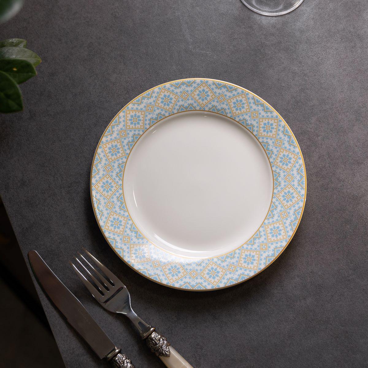 Тарілка керамічна десертна з орнаментом 19 см (5408) - фото 6