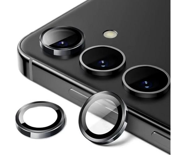 Защитное стекло с рамкой CD Pattern на заднюю камеру для Samsung Galaxy S24 FE Черный