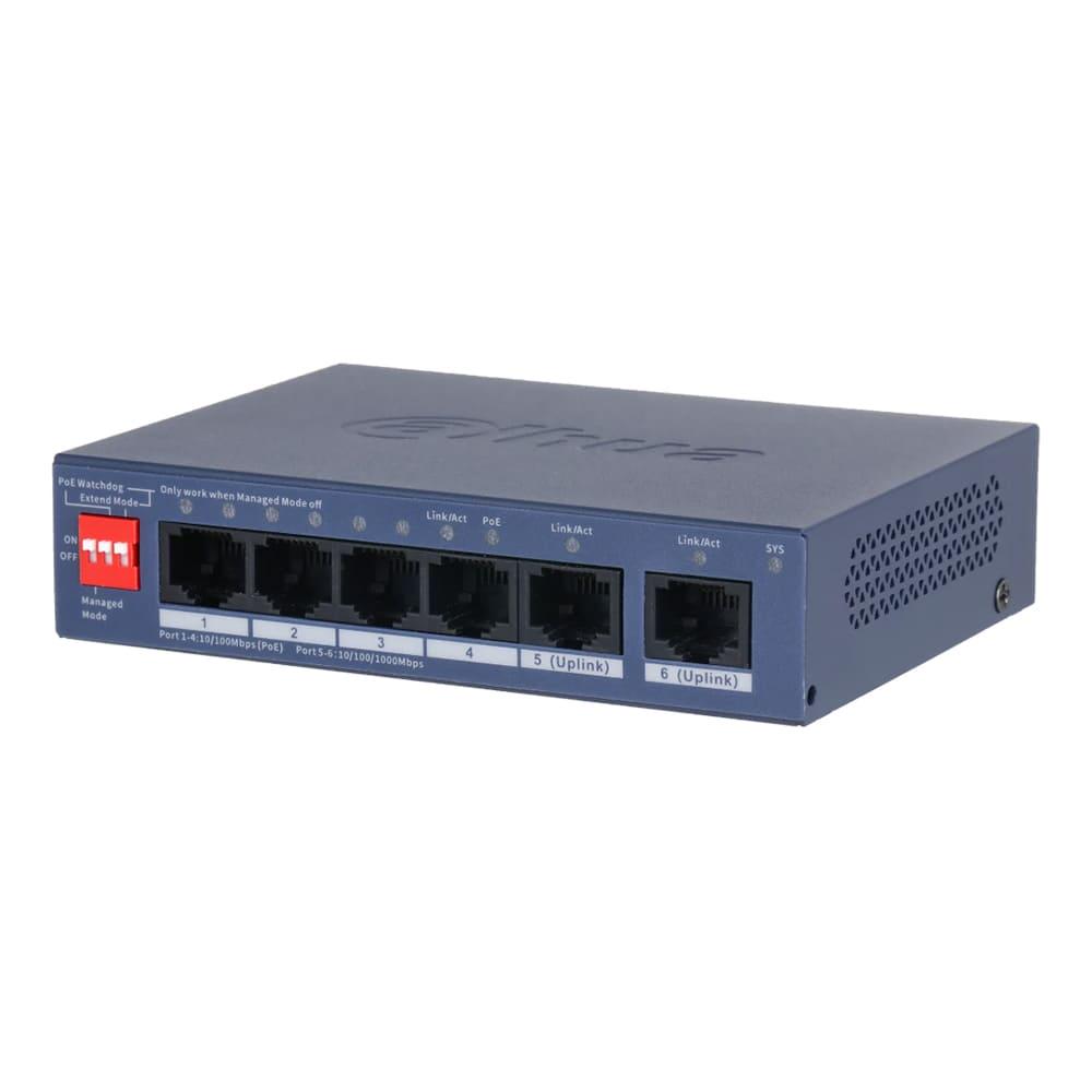 Комутатор Dahua на 4 порти керований DH-CS4006-4ET2GT-36 PoE - фото 2