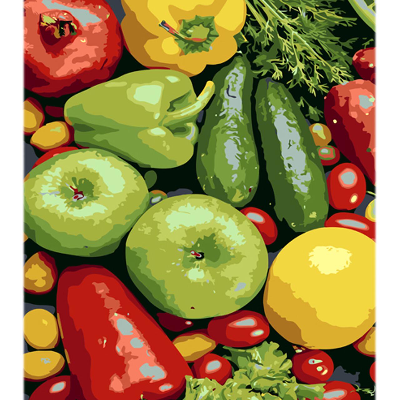 Картина по номерам Strateg Премиум Витаминная палитра с лаком и 30х40 см (LY71)