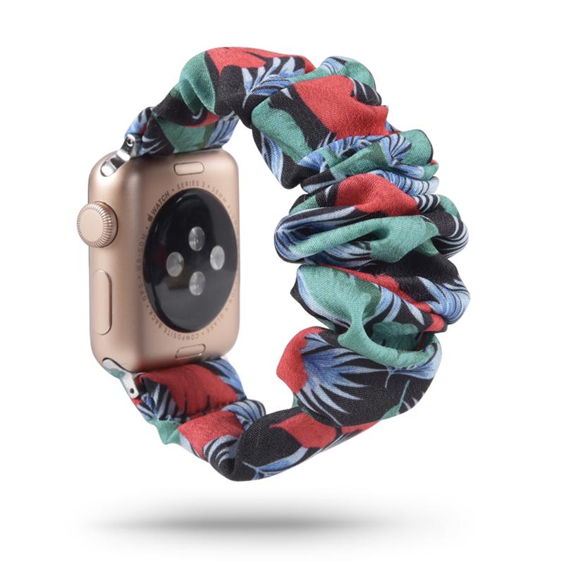 Ремешок для Apple Watch Листва + резинка для волос 38-40 мм Разноцветный