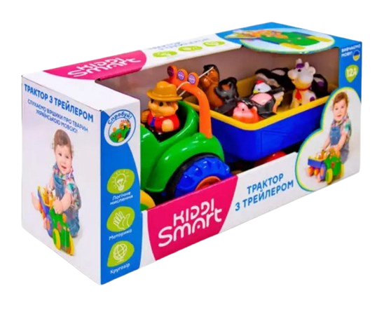 Ігровий набір Kiddi Smart 063180 Трактор з трейлером світло/українська Ігровий набір Kiddi Smart 063180 Трактор з трейлером світло/українська