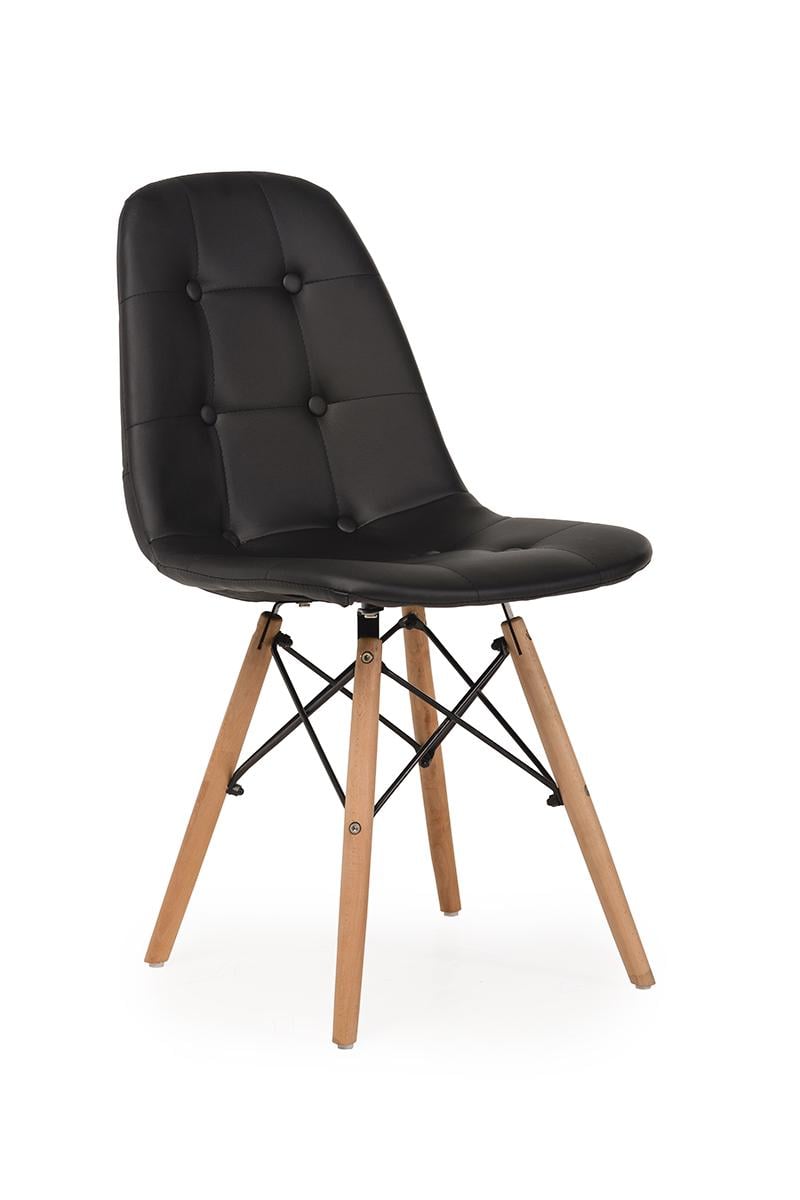 Стул обеденный Ветро Мебель M-01 825х475х520 дерево/искусственная кожа Черный/Бук Натуральный