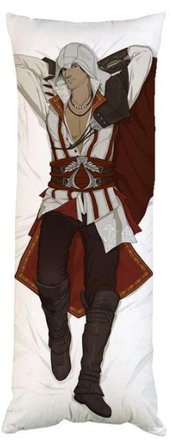 Подушка дакимакура Ассасин Крид декоративная ростовая для обнимания двусторонняя 30x60 см (1833996697)