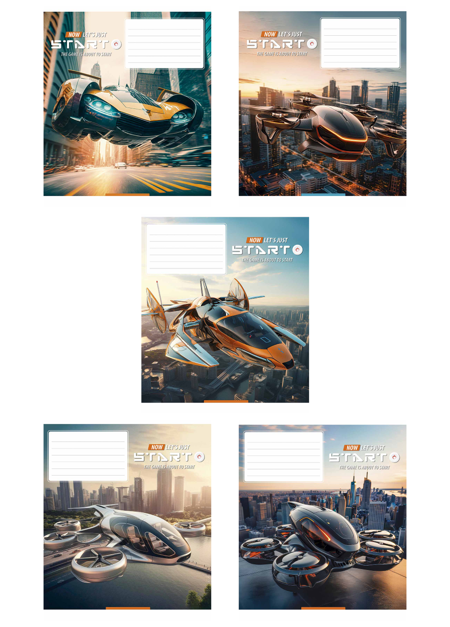 Тетради Школярик Let's start 3411 ВД-лак в линию 5 шт. по 18 л. (4820006470470)