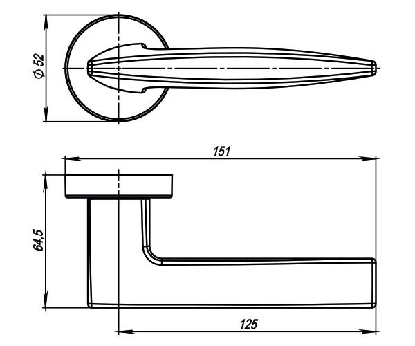 Ручка роздільна ARMADILLO R.URB52.SQUID SQUID URB9 SN-3 матовий нікель (34307) - фото 2