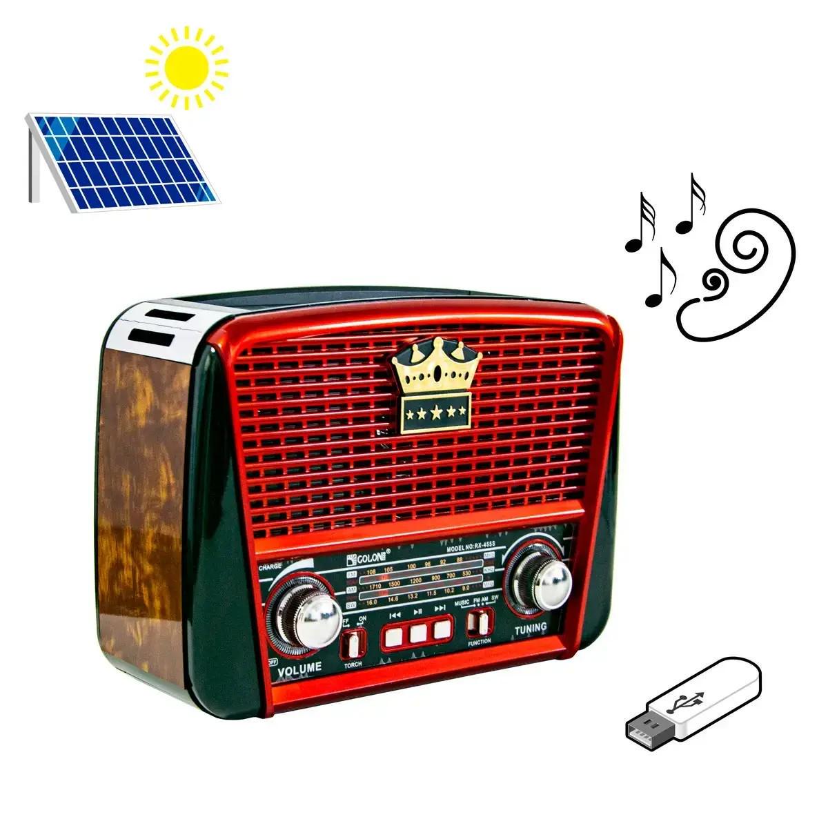 Радіо Golon RX-455 Solar з ліхтариком акумулятором та сонячною зарядкою (2104618445) - фото 2 Радіо Golon RX-455 Solar з ліхтариком акумулятором та сонячною зарядкою (2104618445) - фото 2