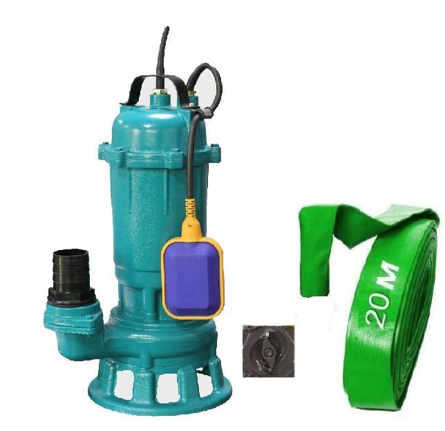 Насос фекальний Euroaqua WQSB 12-14-11 для грязной воды/фекалий/сливных ям с измельчителем/поплавком/шлангом 20 м (32490827)